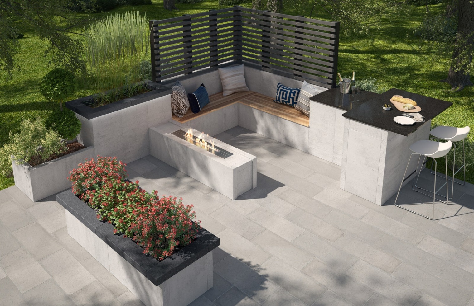 backyard concrete patio designs Bulan 4  Clever Concrete Patio Ideas So Your Can Entertain All Year Long