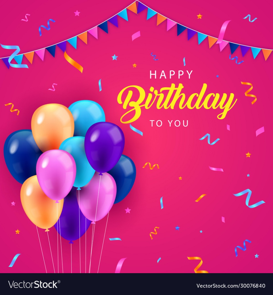 background birthday design Bulan 4 Happy birthday balloon background design Vector Image